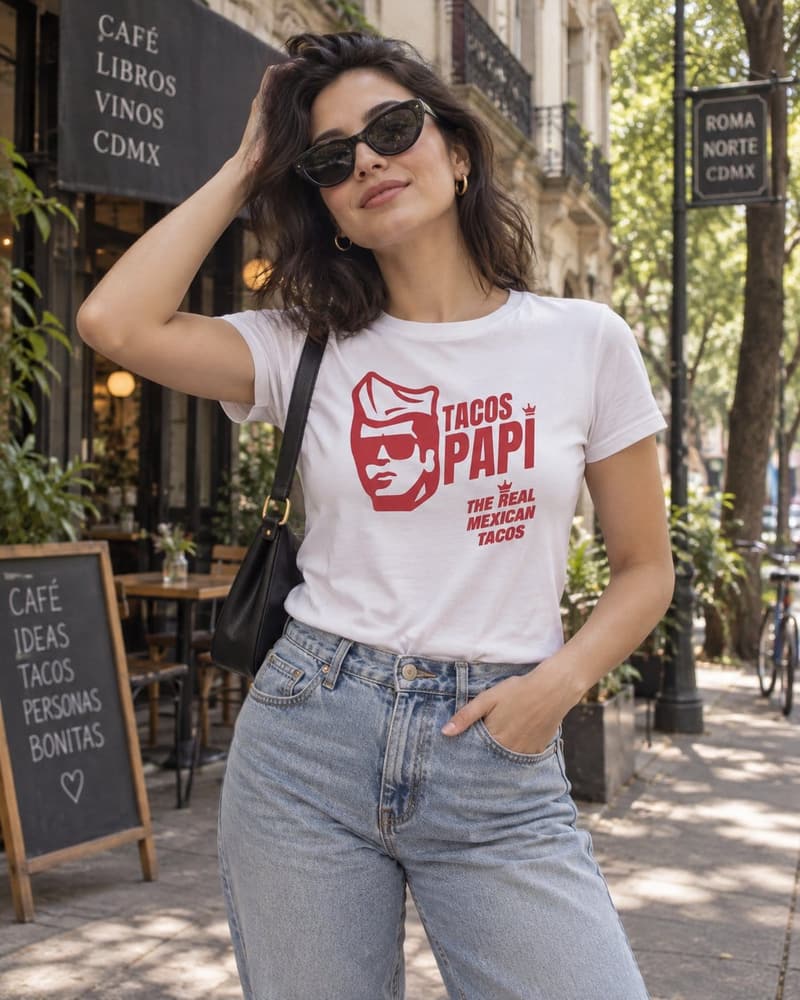 Playera Taco Real Mujer Cuello Redondo