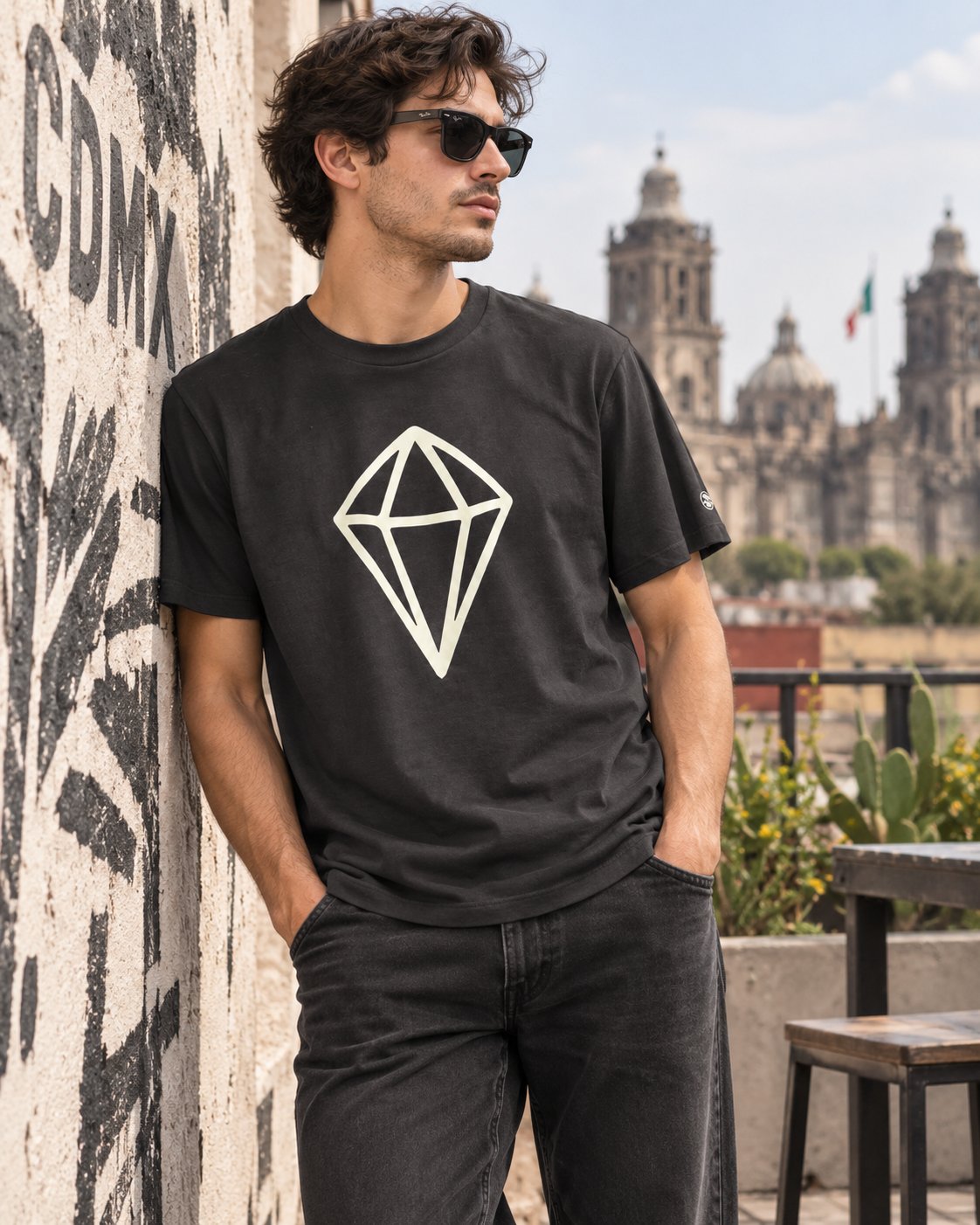 Playera Diamante Hombre Cuello Redondo