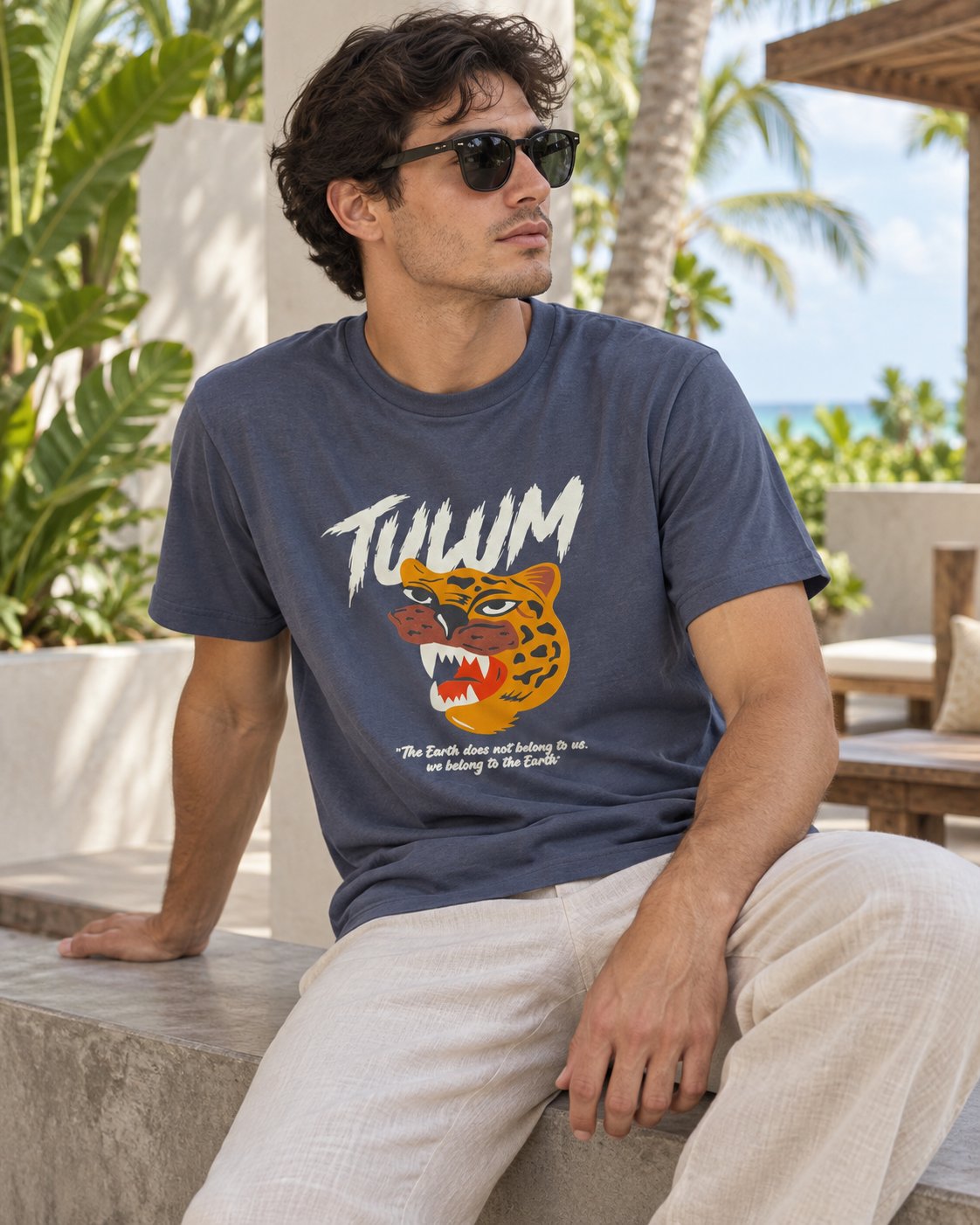 Playera Jaguar Tulum Hombre Cuello Redondo