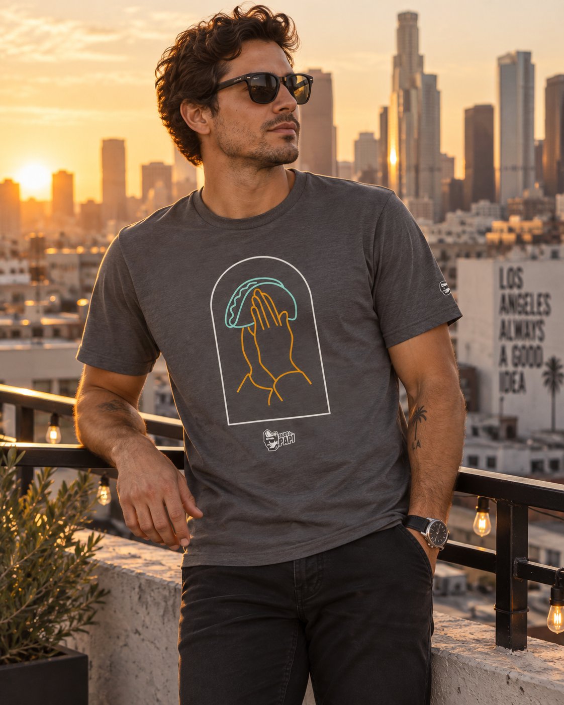 Playera Taco Lover Hombre Cuello Redondo